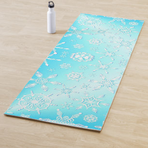 Tapete De Yoga Padrão Crystal Snowflakes
