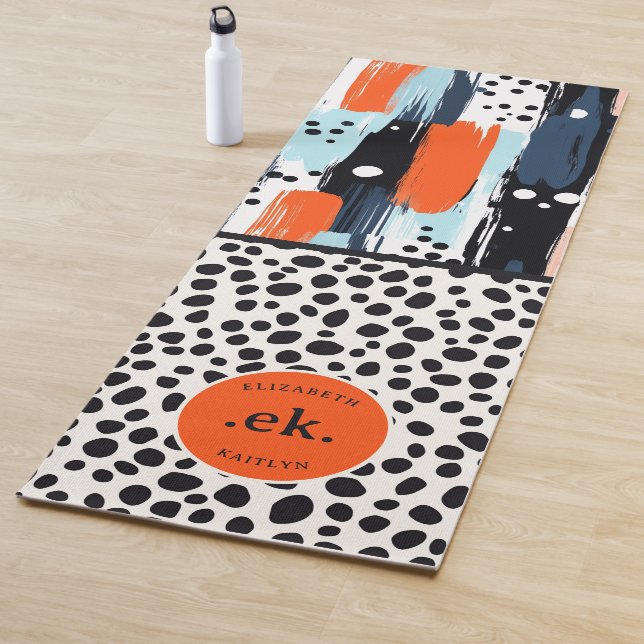 Tapete De Yoga Padrão de Abstrato de Cachorro Dalmaciano de Brush (In Situ)