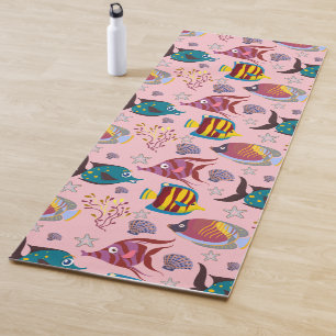 Tapete De Yoga Padrão de animais aquáticos   vida submarina do 