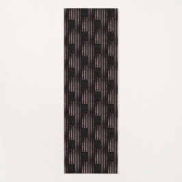 Tapete De Yoga Padrão de Bandeira Americana do Vintage Cinza Pret