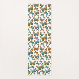 Tapete De Yoga Padrão de borboleta de gradiente azul