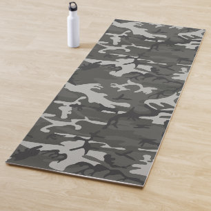 Tapete De Yoga Padrão de Camuflagem Cinza, Padrão Militar, Exérci