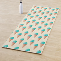 Padrão de Cone Sorvete Azul, Amarelo Claro