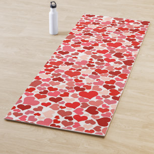Tapete De Yoga Padrão De Corações, Corações Vermelhos, Amor