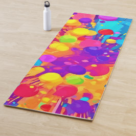 Tapete De Yoga Padrão de cores vibrante