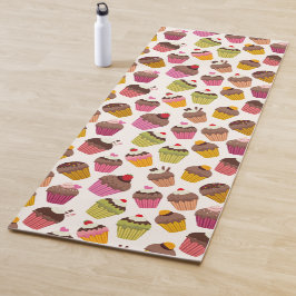 Tapete De Yoga Padrão de cupcake, Padrão de Muffin, Chocolate, Co