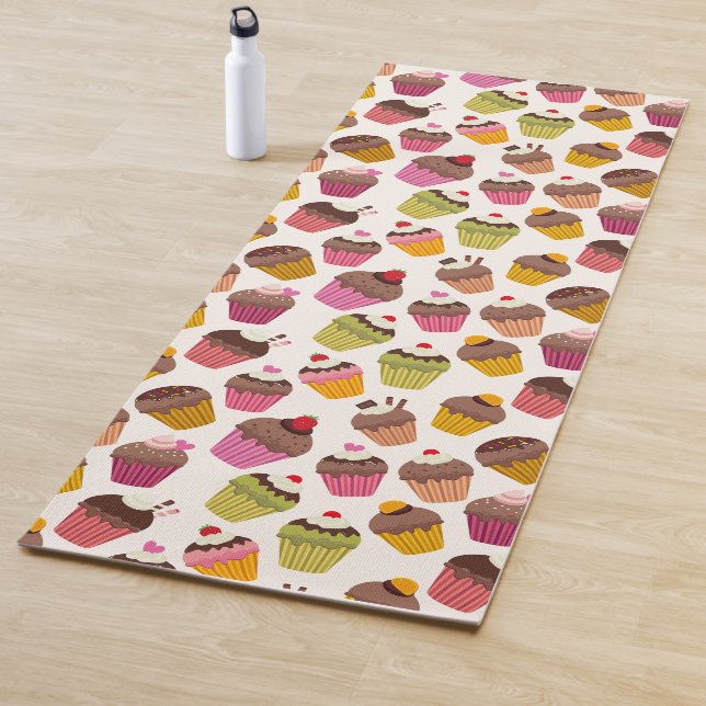 Tapete De Yoga Padrão de cupcake, Padrão de Muffin, Chocolate, Co (In Situ)