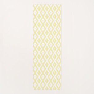 Tapete De Yoga Padrão de diamante amarelo pálido e branco