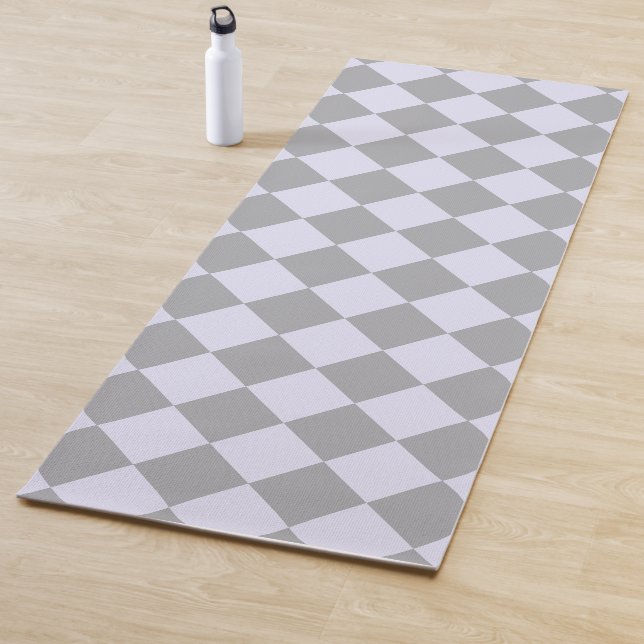 Tapete De Yoga Padrão de diamante em cinzas e lavandas (In Situ)