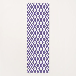 Tapete De Yoga Padrão de diamante ultra violeta e branco