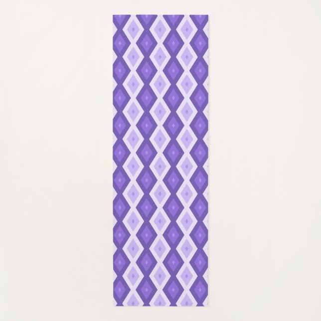 Tapete De Yoga Padrão de diamante violeta (Frente)