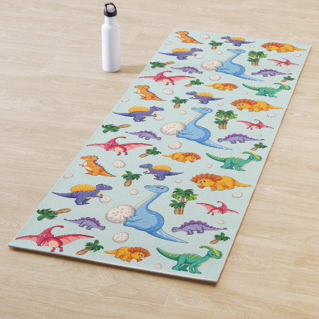 Tapete De Yoga Padrão de Dinossauro Corajoso (In Situ)