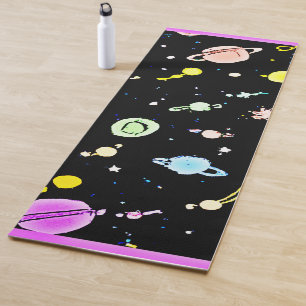 Tapete De Yoga Padrão de Esplendor Celestial Cósmico Colorido