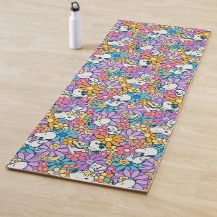 Tapete De Yoga Padrão de Flor de Esnoopia e Woodstock