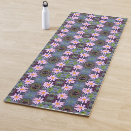 Tapete De Yoga Padrão de Flor de Margarida Rosa Retrô