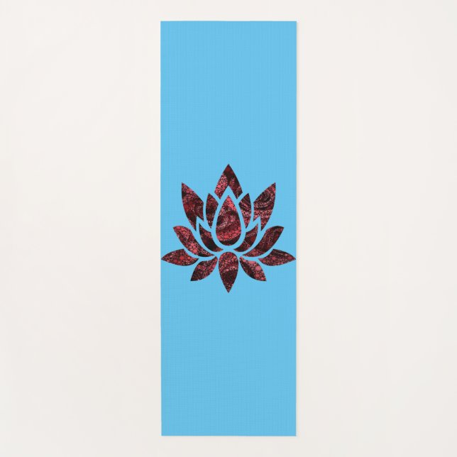 Tapete De Yoga Padrão de Flor do Lotus (Frente)