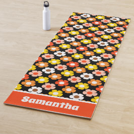 Tapete De Yoga Padrão de Flores de Outono de Queda Retroativa Pre