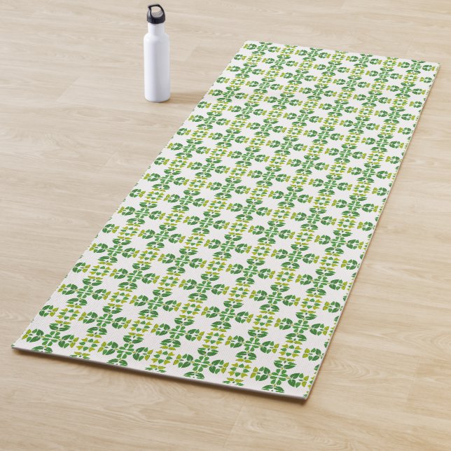 Tapete De Yoga Padrão De Folha, Padrão De Folhas, Folhas Verdes (In Situ)