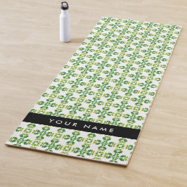 Tapete De Yoga Padrão de Folhas, Folhas Verdes, Seu Nome