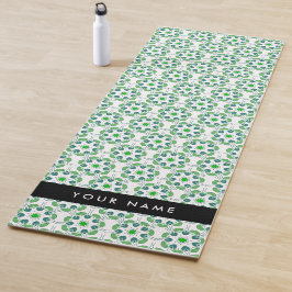 Tapete De Yoga Padrão de Folhas, Folhas Verdes, Seu Nome