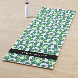 Tapete De Yoga Padrão de Folhas, Folhas Verdes, Seu Nome