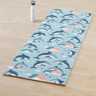 Tapete De Yoga Padrão de golfinhos reproduzíveis