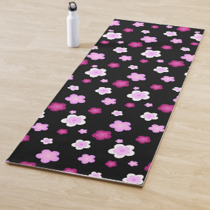 Tapete De Yoga Padrão de gradação floral de flor rosa-branca