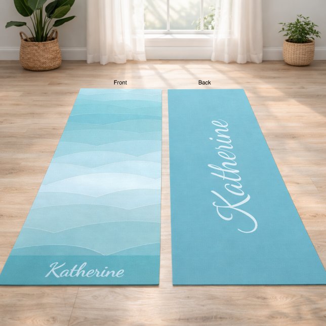 Tapete De Yoga Padrão de Gradiente de Oceano Moderno (Criador carregado)