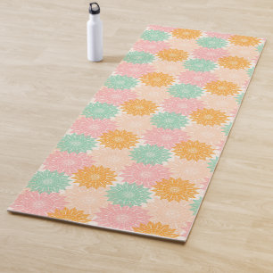 Tapete De Yoga Padrão de Ilustração de Mandala Multicolorida
