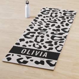 Tapete De Yoga Padrão de Impressão de Animal Leopardo da Neve com