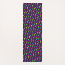 Tapete De Yoga Padrão de Letras de Adoração Tie Dye Retro