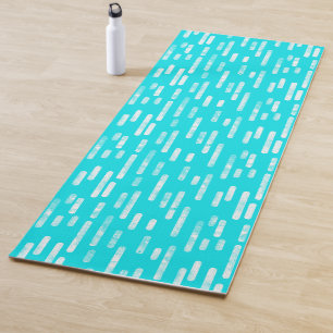 Tapete De Yoga Padrão de Linhas Arredondadas Azul Brilhante/Turqu