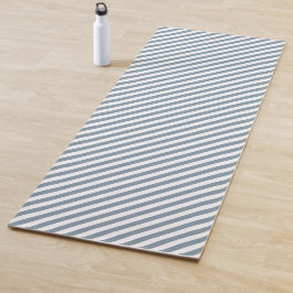 Tapete De Yoga Padrão de listras diagonais azuis e brancas