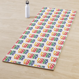 Tapete De Yoga Padrão de logotipo de empresa simples e branco