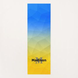 Tapete De Yoga Padrão de malha de geometria azul-amarela da Ucrân