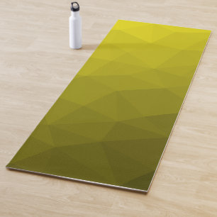 Tapete De Yoga Padrão de Malha Geométrica com Gradiente Amarelo