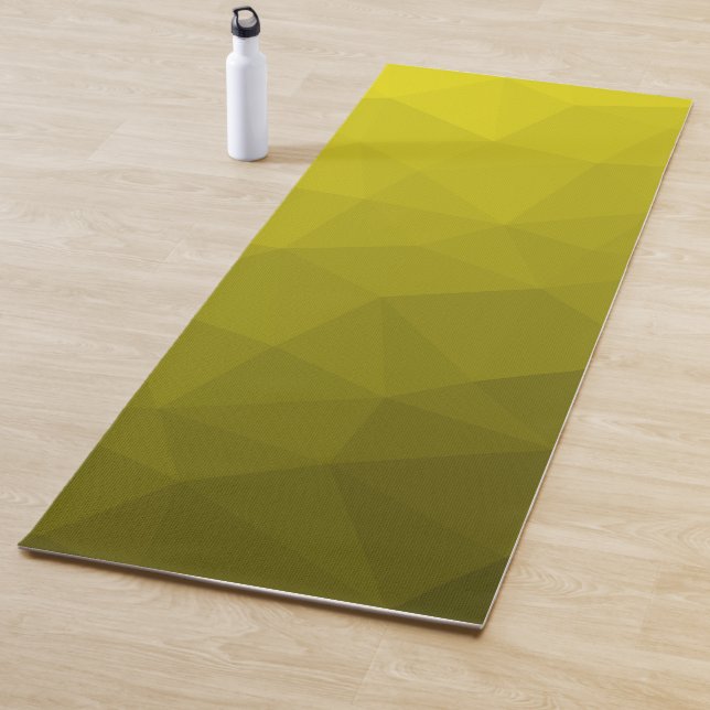 Tapete De Yoga Padrão de Malha Geométrica com Gradiente Amarelo (In Situ)