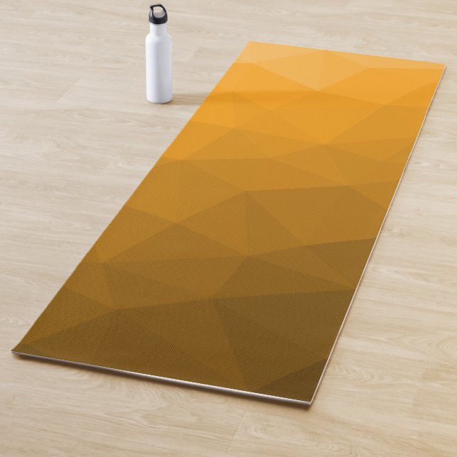 Tapete De Yoga Padrão de Malha Geométrica com Gradiente Laranja (In Situ)