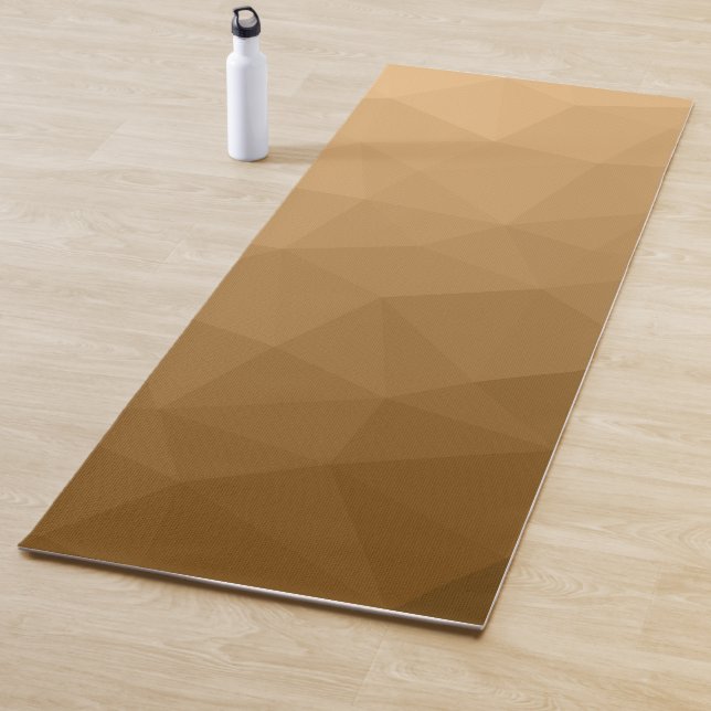 Tapete De Yoga Padrão de Malha Geométrica com Gradiente Marrom (In Situ)