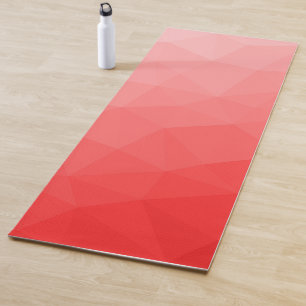 Tapete De Yoga Padrão de Malha Geométrica com Gradiente Vermelho