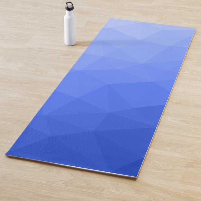 Tapete De Yoga Padrão de malha geométrica gradiente azul escuro (In Situ)
