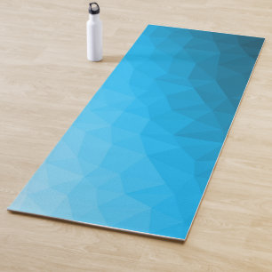 Tapete De Yoga Padrão de malha geométrica gradiente ciano azul Tr