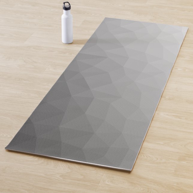 Tapete De Yoga Padrão de Malha Geométrica Gradiente Cinza (In Situ)