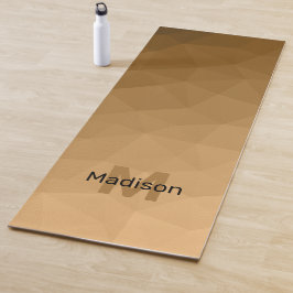 Tapete De Yoga Padrão de malha geométrica gradiente marrom Monogr