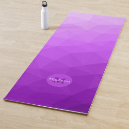 Tapete De Yoga Padrão de malha geométrica lavanda roxa Monograma