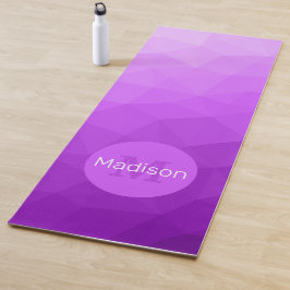 Tapete De Yoga Padrão de malha geométrica lavanda roxa Monograma
