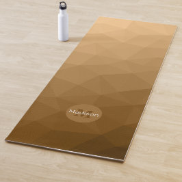 Tapete De Yoga Padrão de malha geométrica marrom Monograma