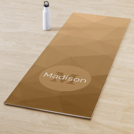 Tapete De Yoga Padrão de malha geométrica marrom Monograma