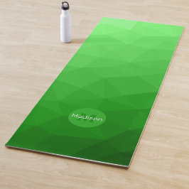 Tapete De Yoga Padrão de malha geométrica monograma verde claro