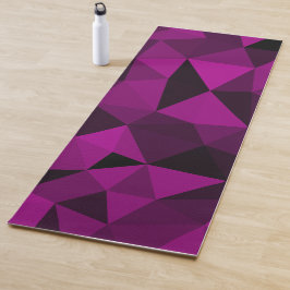 Tapete De Yoga Padrão de malha geométrica preta rosa
